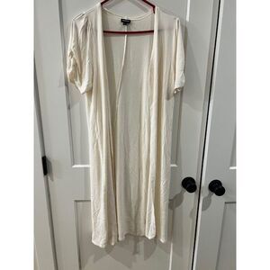 Torrid White Ribbed Long Sleeve Bodycon Dress with Red Trim Size 2